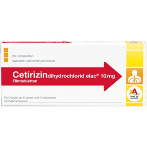 CETIRIZINDIHYDROCHLORID elac 10 mg